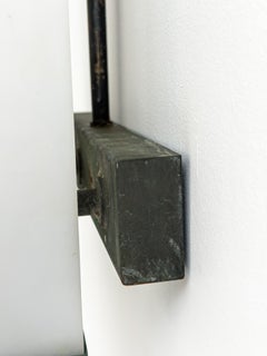Architectural Swedish Modern Wall Lamp in Patinated Copper and Opaline Acrylic