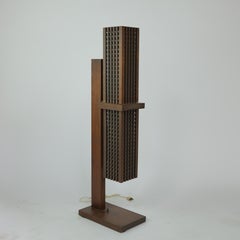 Architectural Table Lamp After Wright in Walnut 1960's