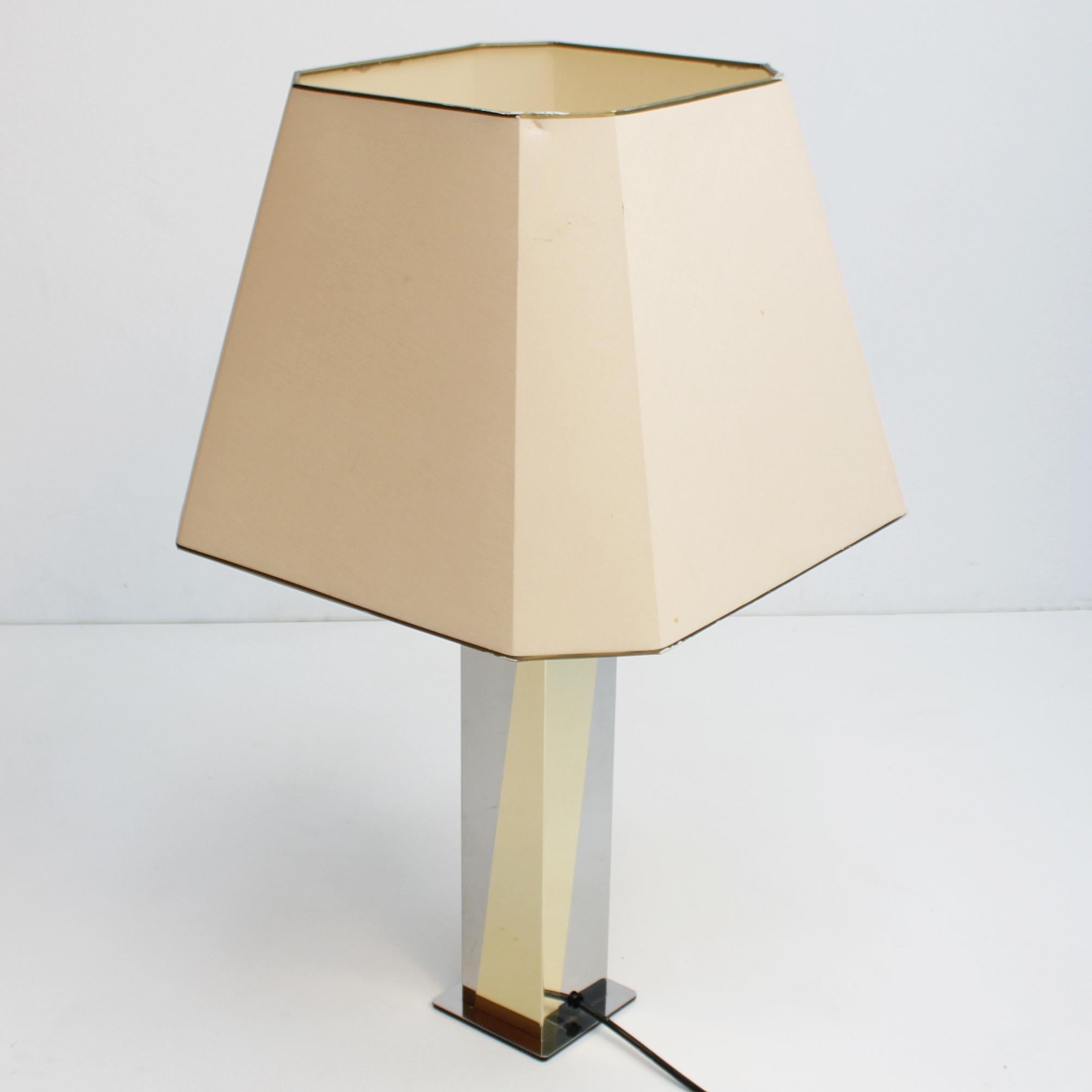 French Architectural Table Lamp in the Manner of Paul Evans For Sale