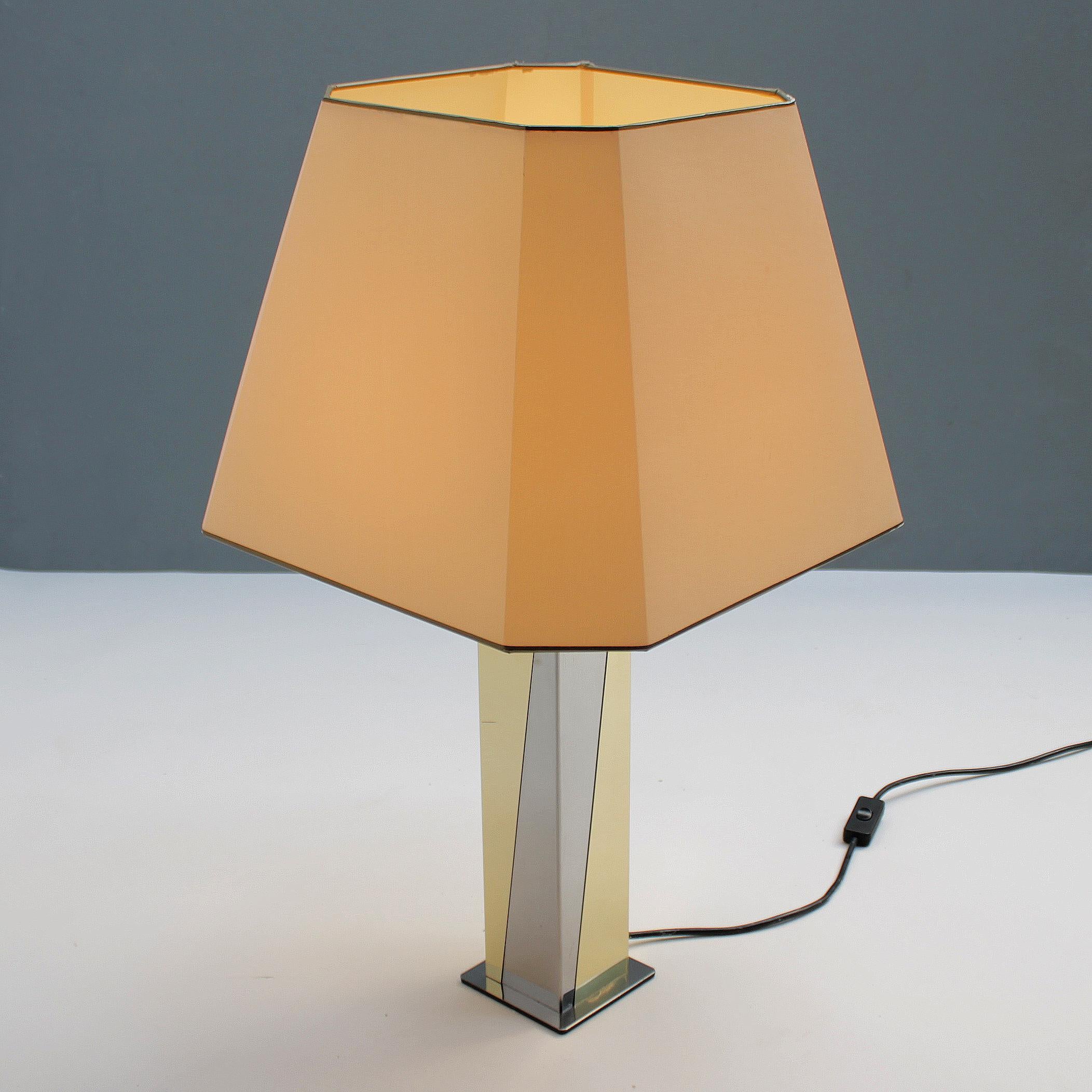 Architectural Table Lamp in the Manner of Paul Evans In Good Condition For Sale In JM Haarlem, NL
