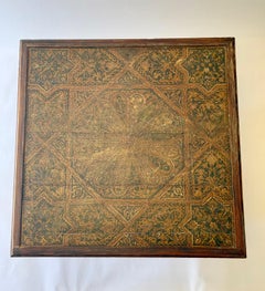 Architectural Table with Antique Moroccan Ceiling Panel Inlay.