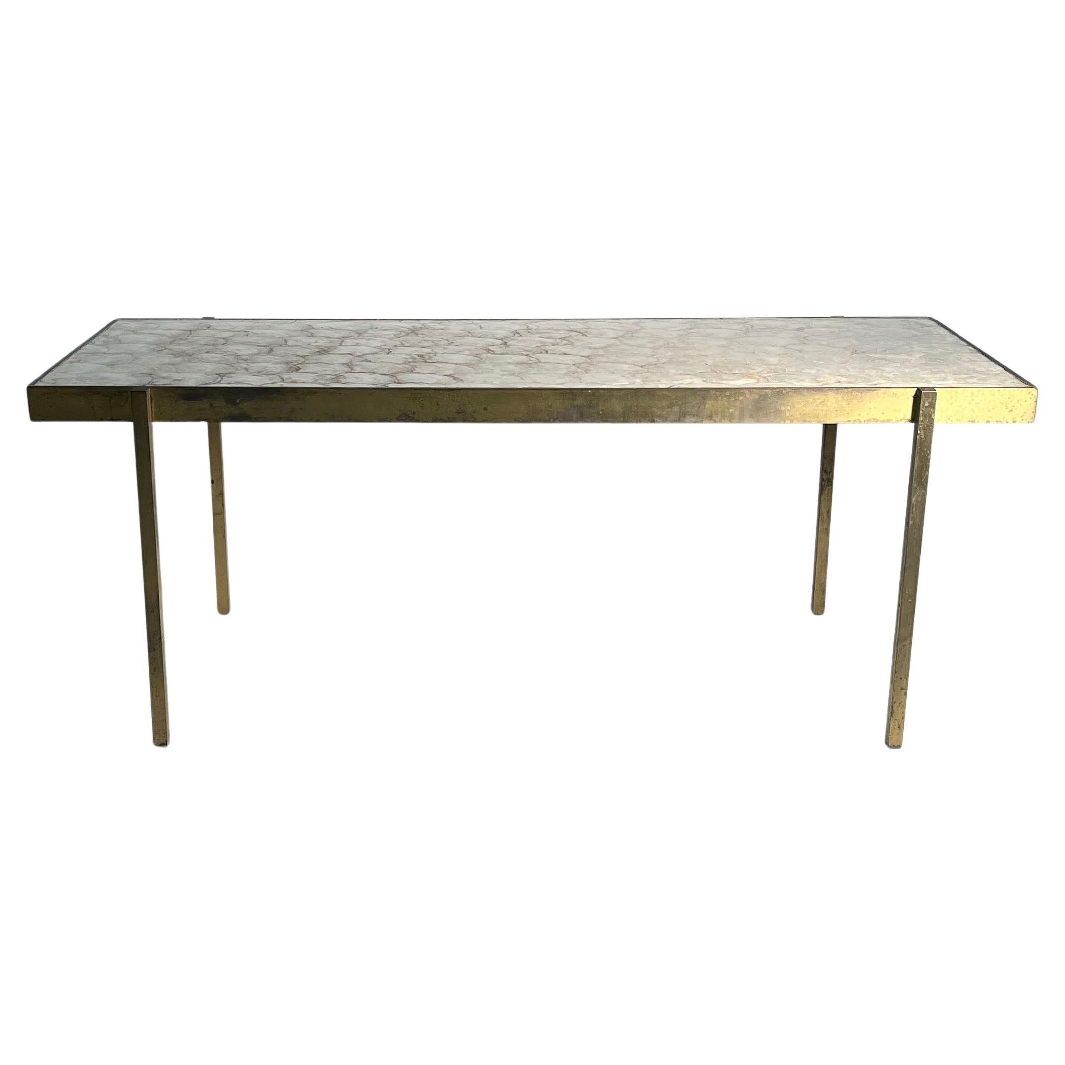 Architektonischer Mosaik-Cocktailtisch aus Kapiz-Muschel - William Billy Haines im Angebot