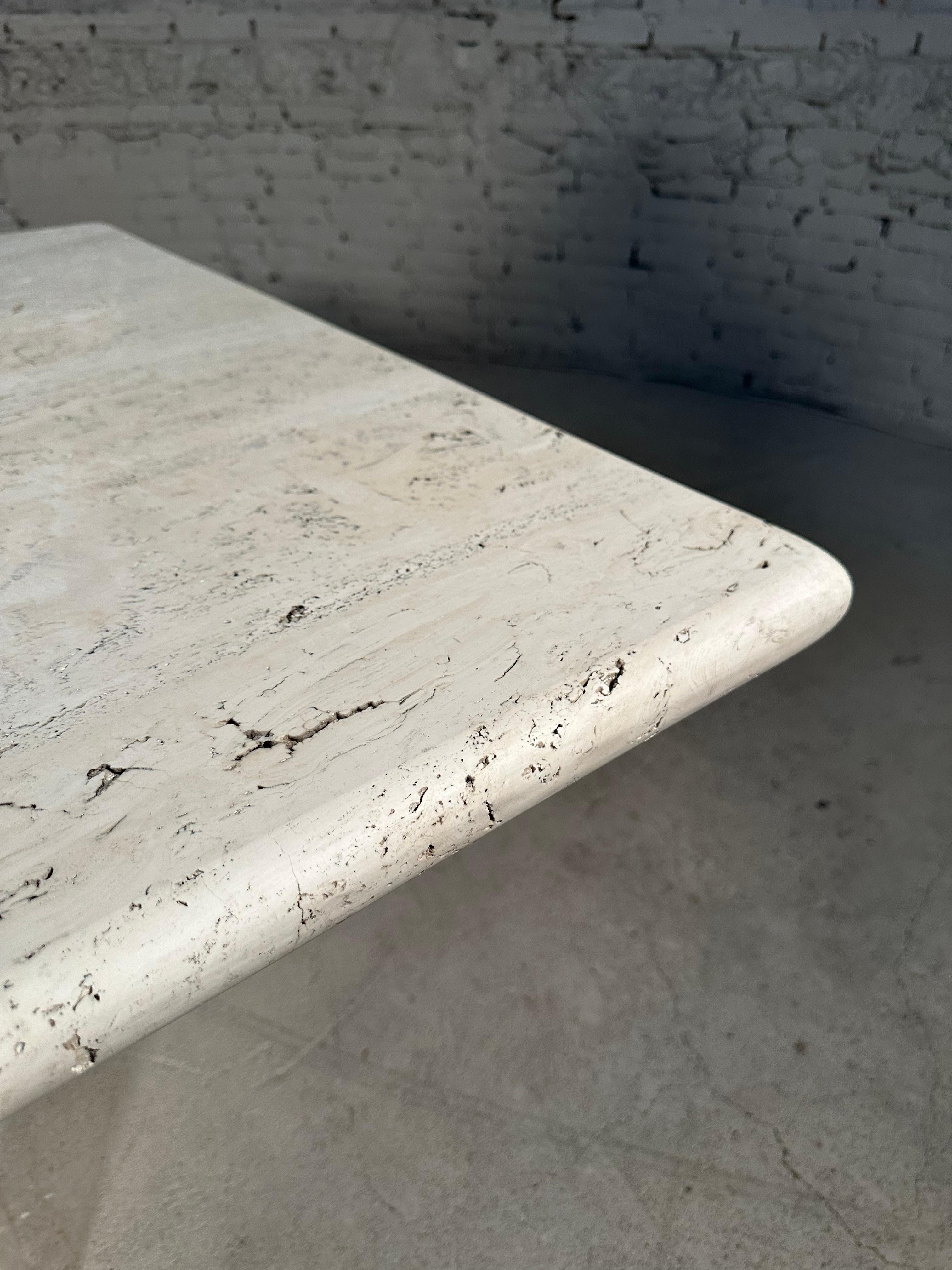 Architectural Travertine Dining Table For Sale 6