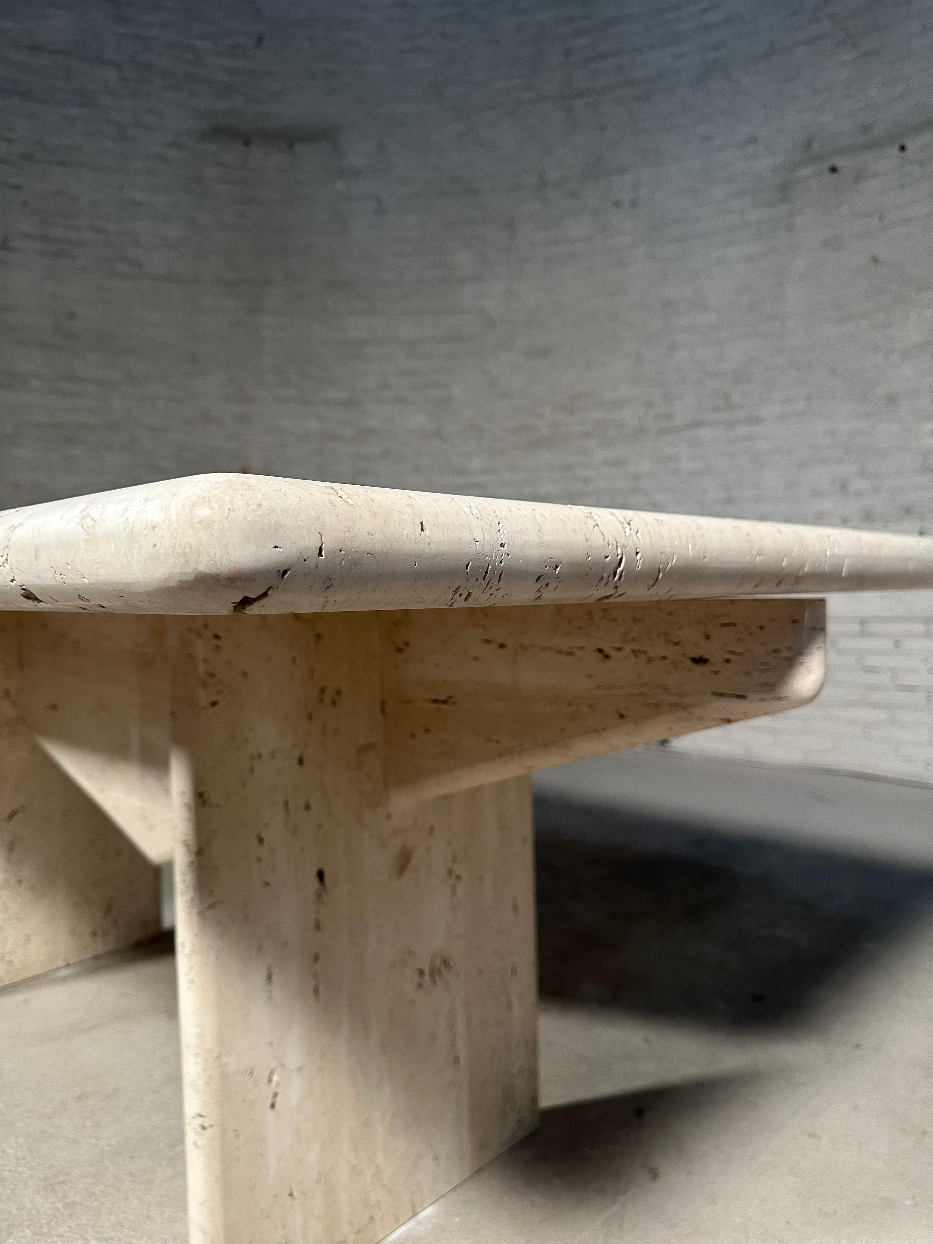 Architectural Travertine Dining Table For Sale 4