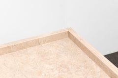 Architectural Travertine Side Table