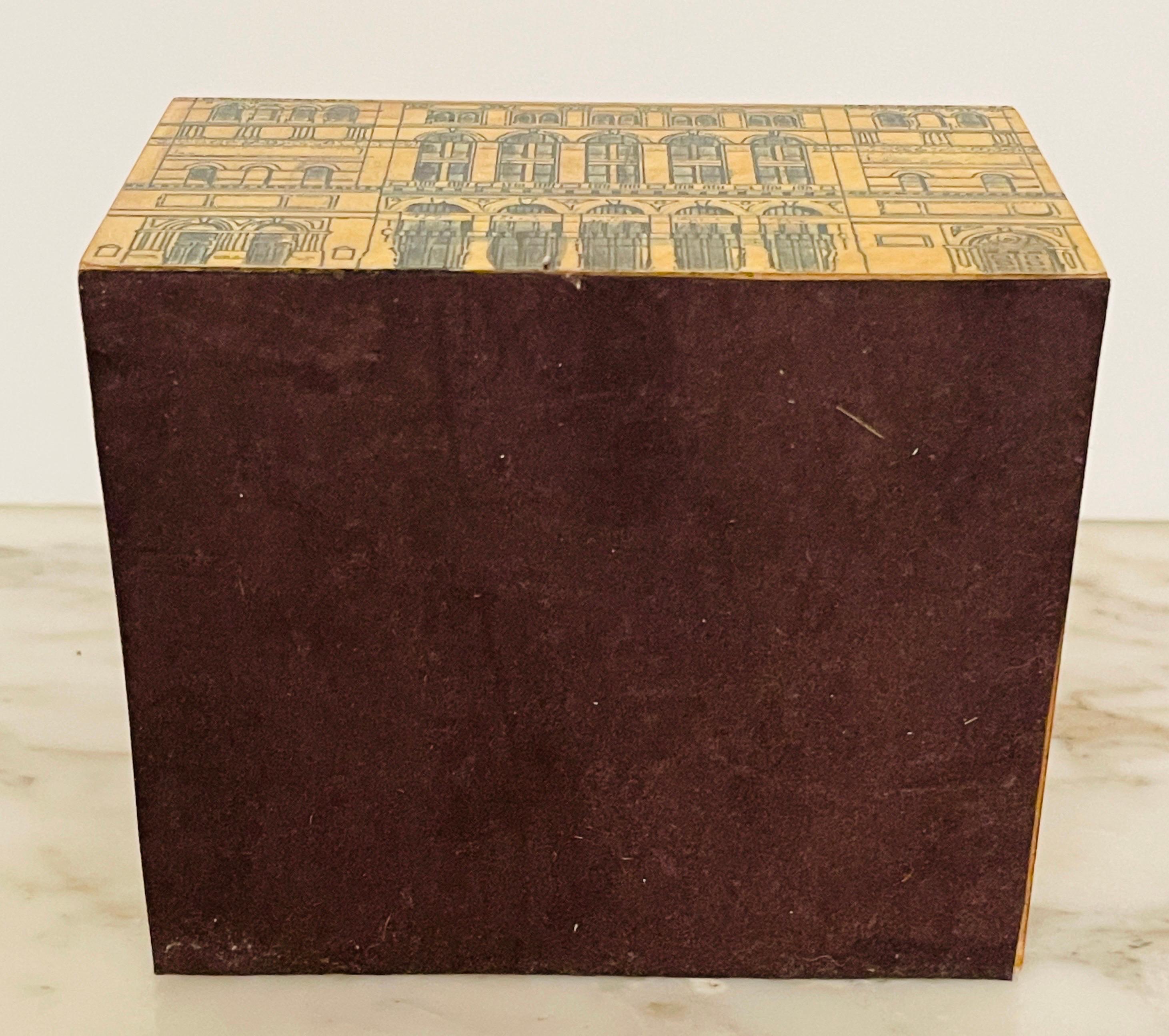 Architectural Trompe-L'œil Florentine Table Box, in the Manner of Fornasetti 3