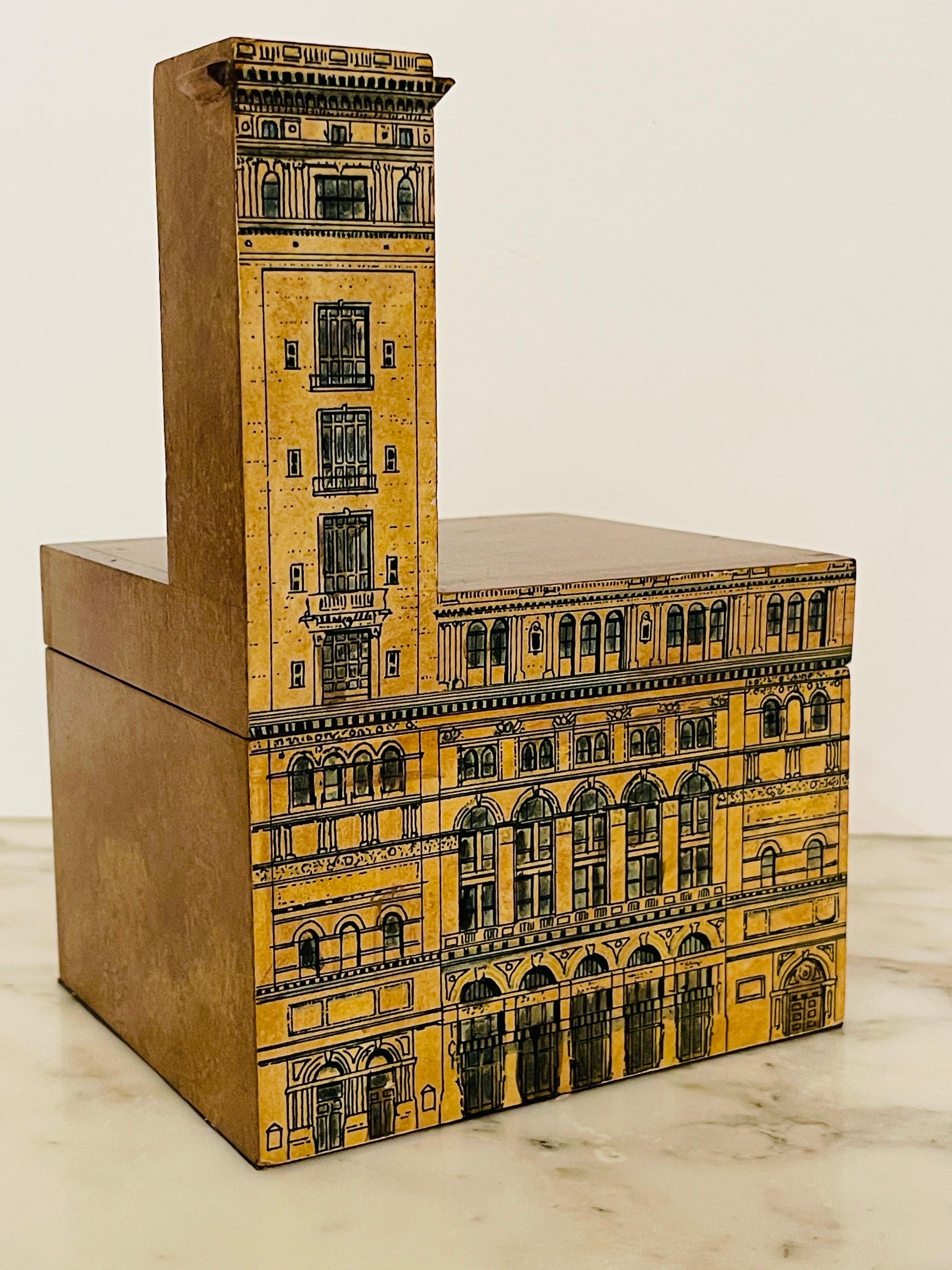 Architectural Trompe-L'œil Florentine Table Box, in the Manner of Fornasetti 4