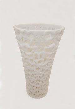 Architectural Umbrella Stand, Floral Openwork Marble