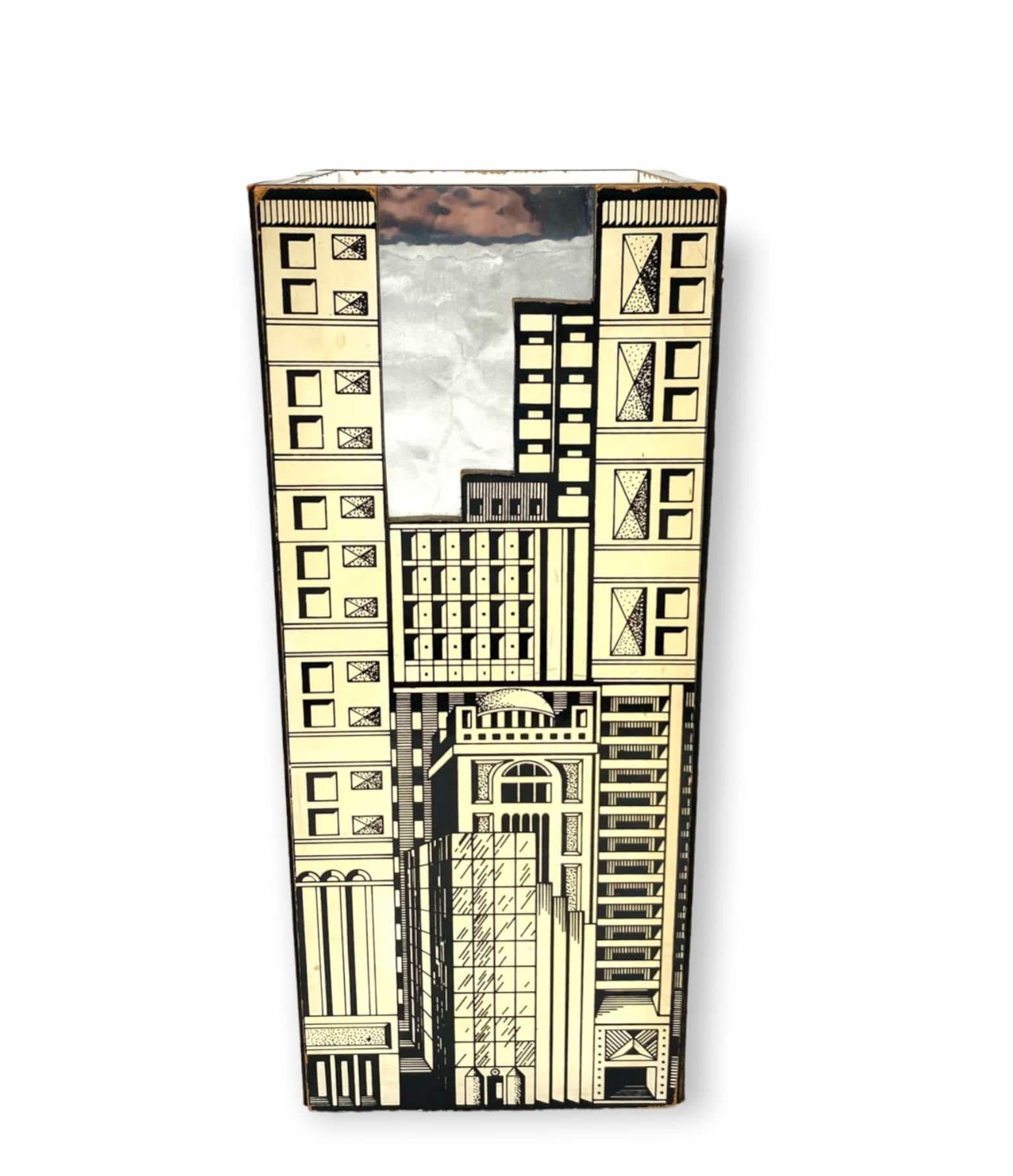 Italian Architectural Umbrella Stand, in the Manner of Fornasetti, Italy, 1970s For Sale