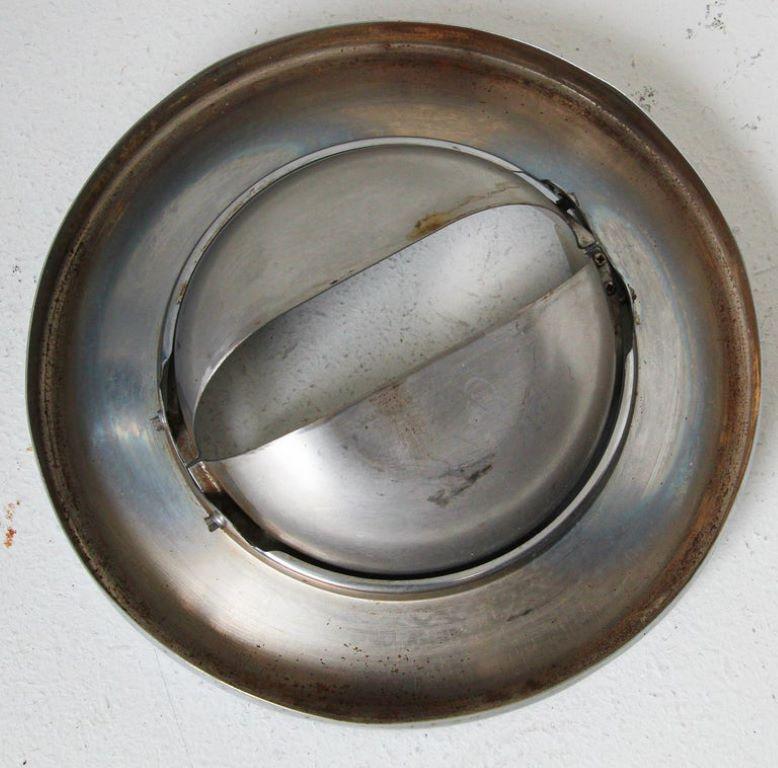 Metal Architectural Vintage Retro Chromed Standing Ashtray Ashstand For Sale