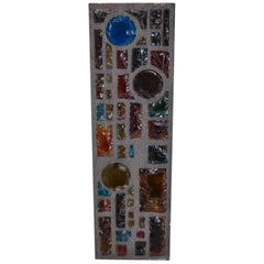 Architectural Wall Art Colored Glass Panel, Brutalist Period