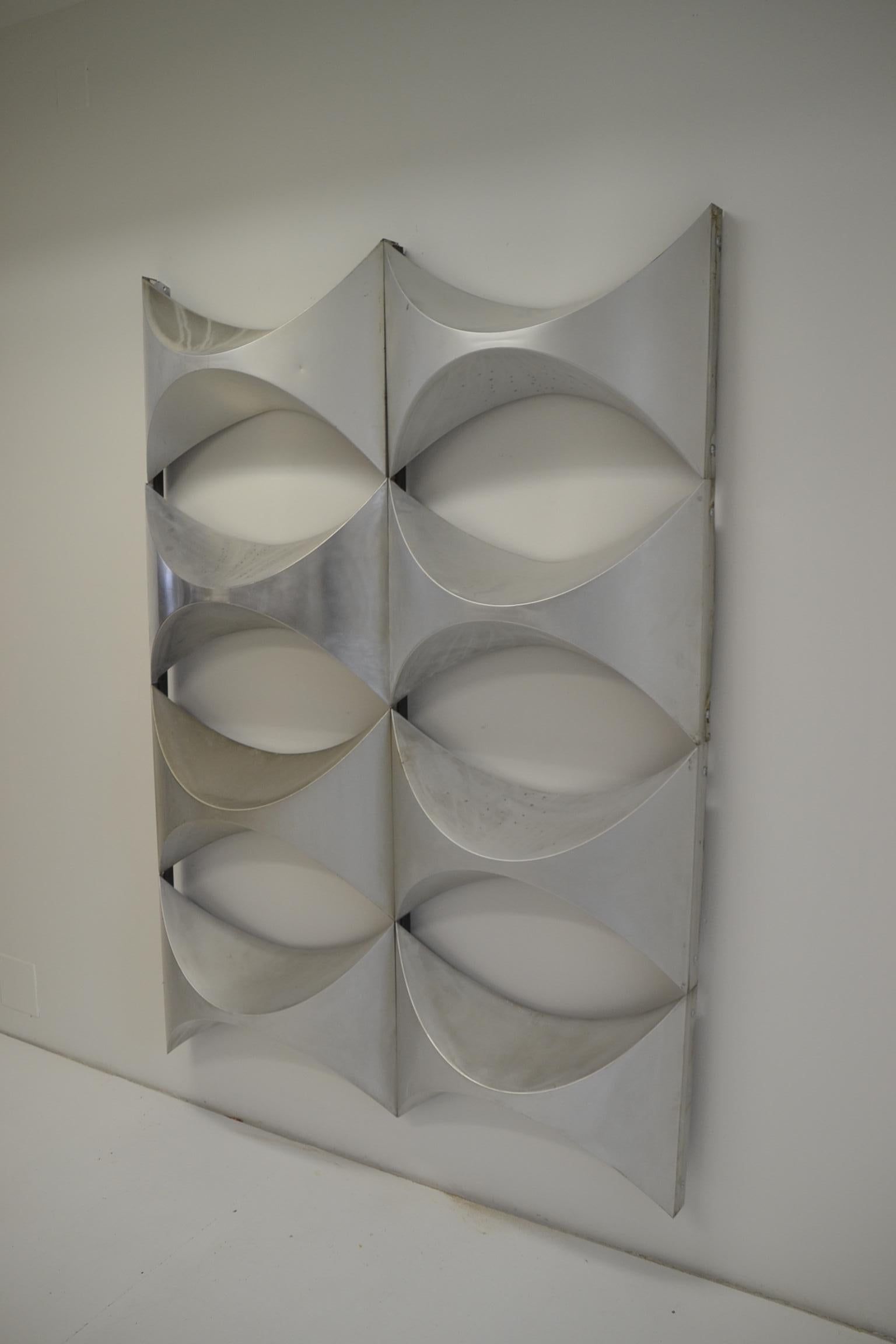 Large decorative wall panels.
Aluminium architectural elements of the 1970s by the center of architecture studies France 