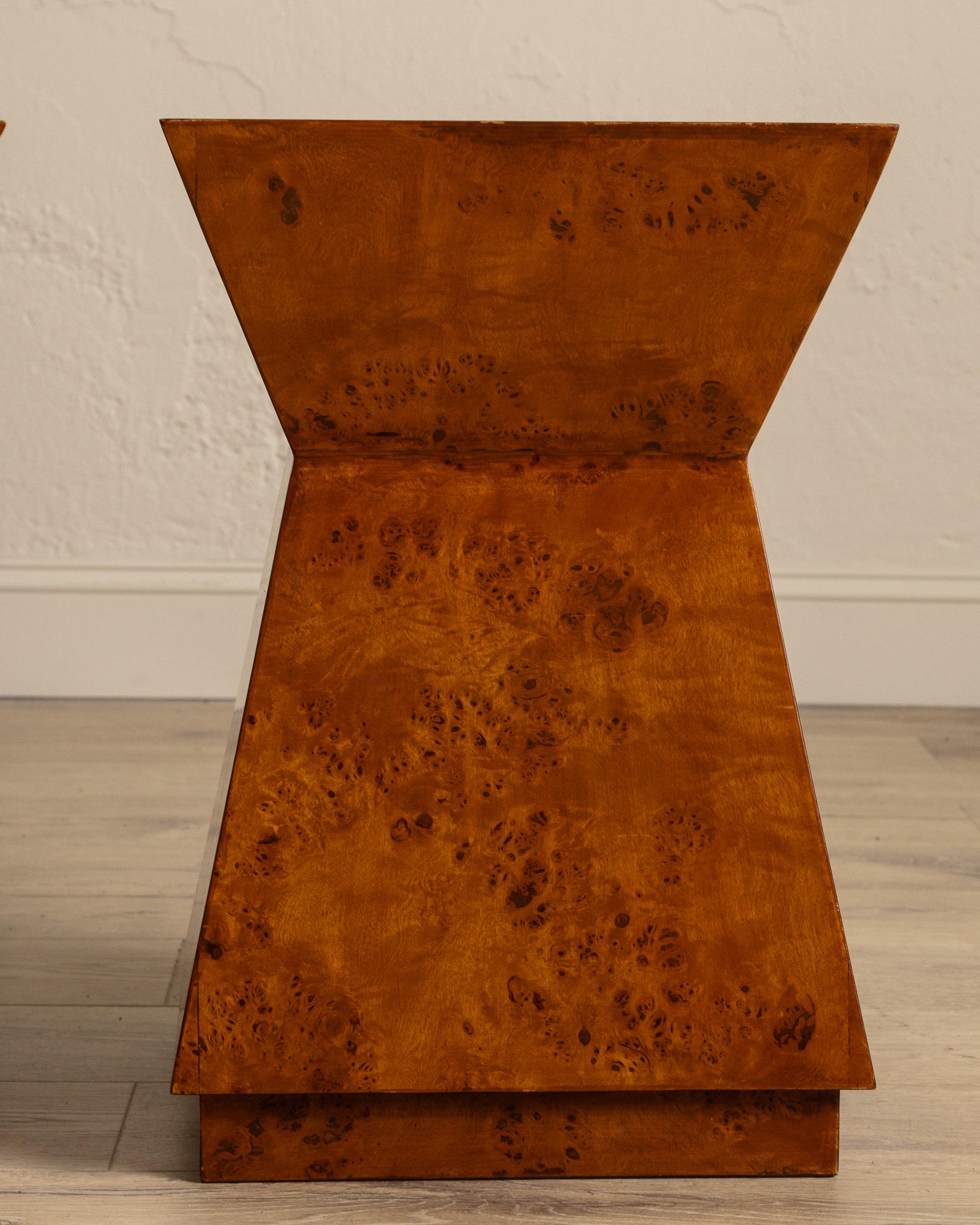 Woodwork Architectural Walnut Burl Side Table, Europe, 1960's For Sale