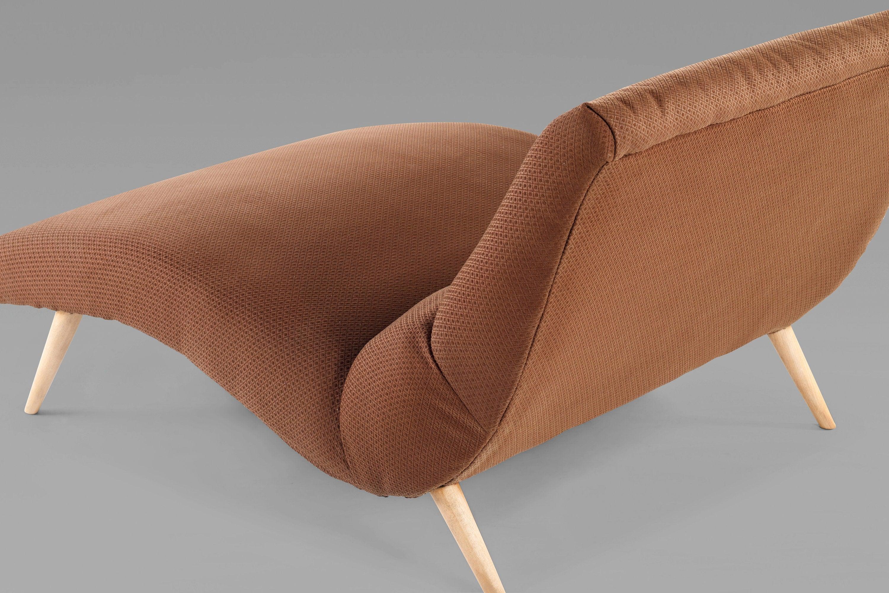 Mid-20th Century Architectural Wave Chaise Lounge Chair by Lawrence Peabody for Selig, c. 1960s For Sale
