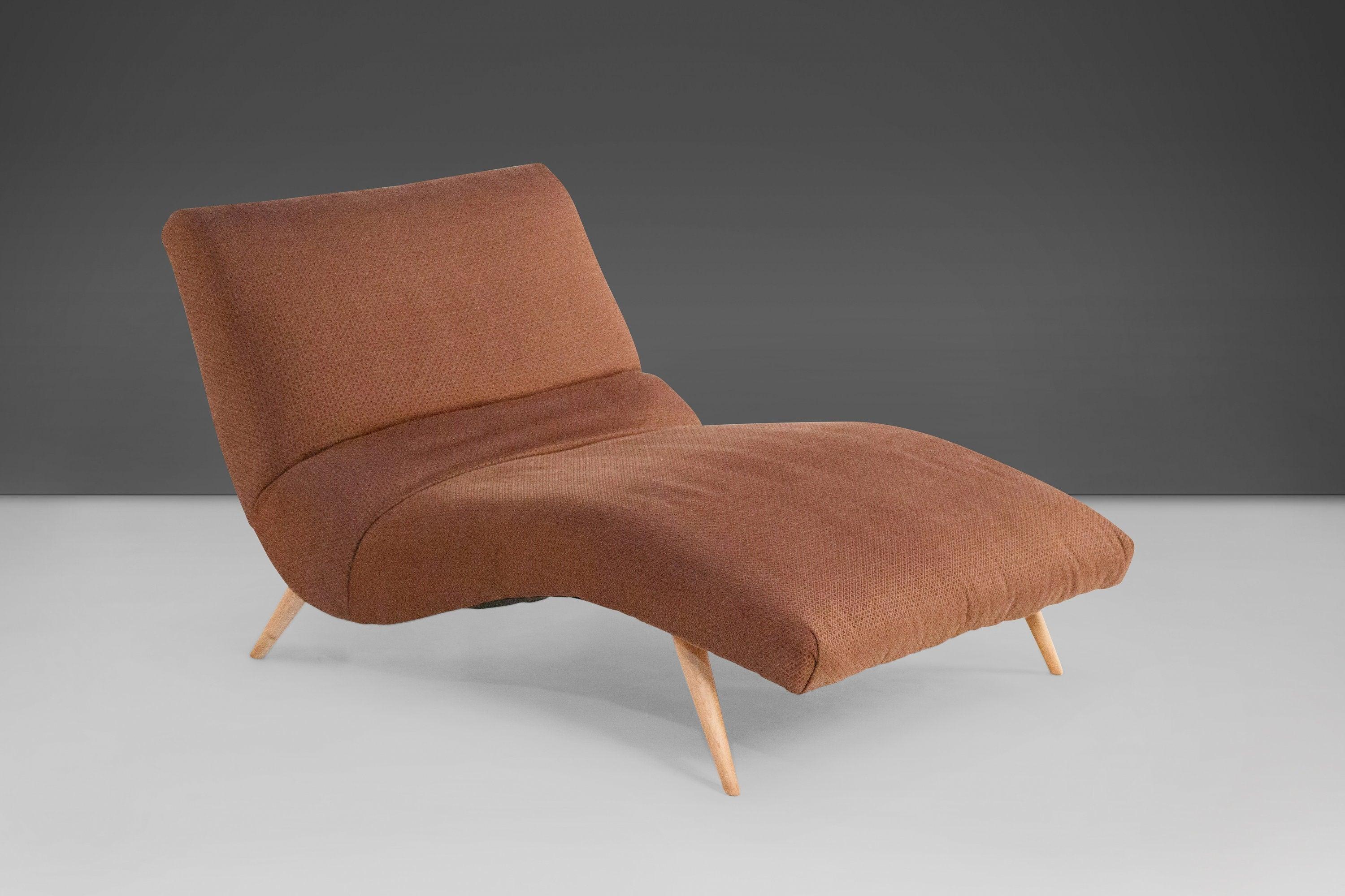 Architektonischer Wave Chaise Loungesessel von Lawrence Peabody für Selig, ca. 1960er Jahre (Stoff) im Angebot