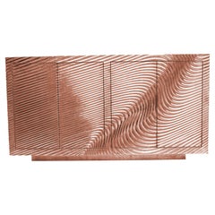 Architectural Wave Credenza – Sculpted Console, Storage Cabinet, 60"