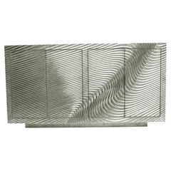 Architectural Wave Credenza – Sculpted Console, Storage Cabinet, 60"