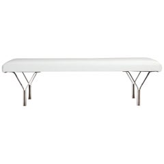 architectural bench Architectural White Leather Bench