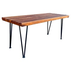 Architektonische Holz + Eisen Bank oder Tisch Pipsan Saarinen Swanson