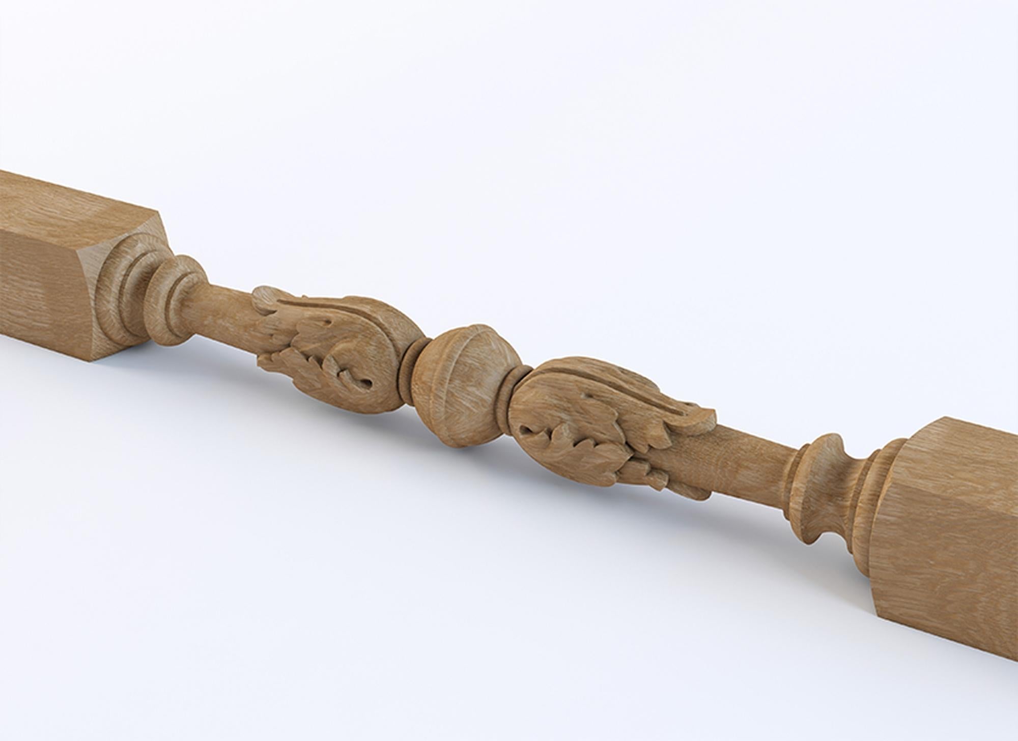 Unfinished high quality carved newel post from oak or beech of your choice.

>> SKU: L-071

>> Dimensions (A x B):

- 46.06