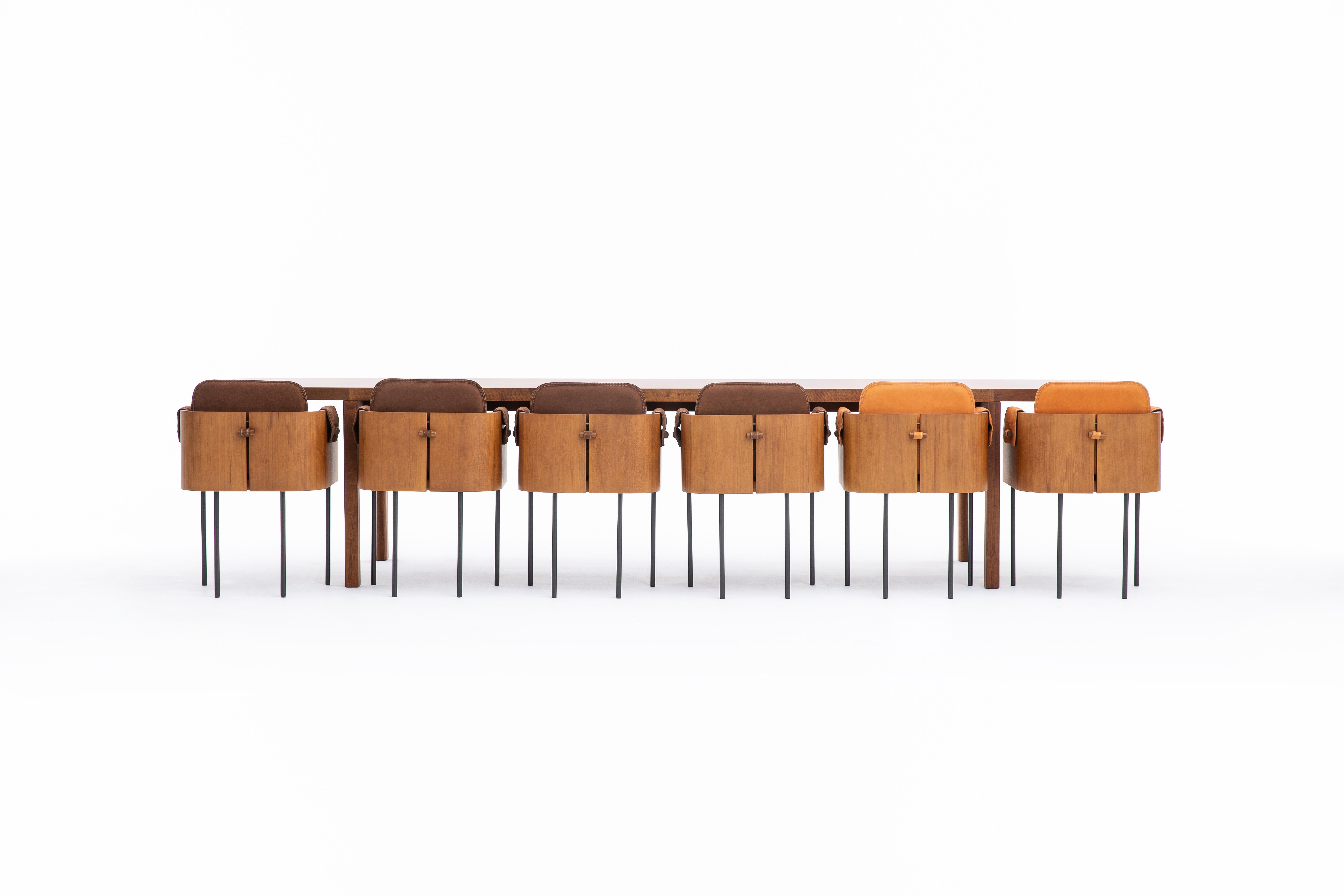 Conceived with the clarity and structural logic of architectural design, this sculptural table by Metro Architects draws from the same formal language found throughout their celebrated collection. Echoing the balance of load and support seen in