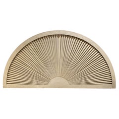 Architectural Wooden Fan Form Element in Old White Paint