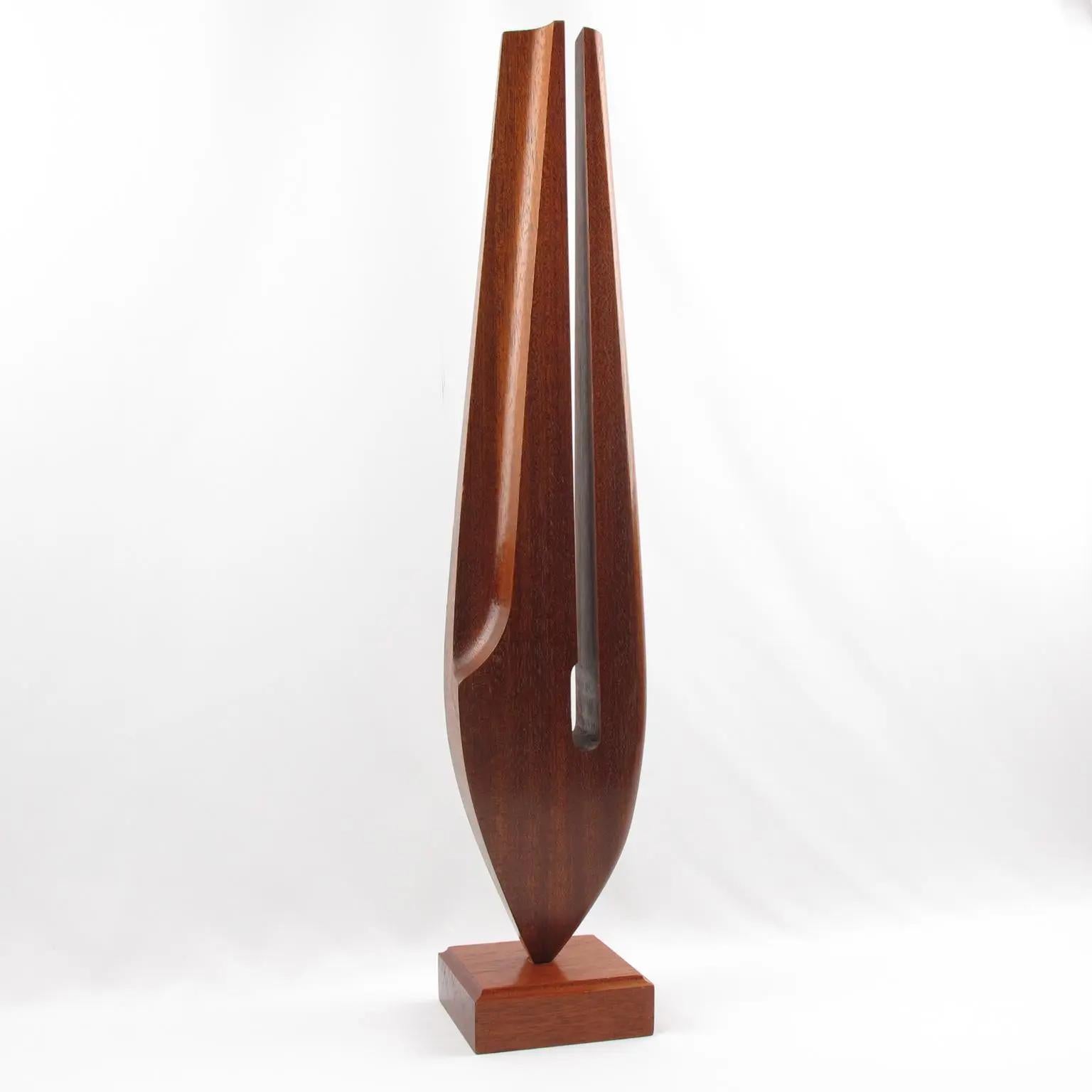 Modern Architectural Wooden Ornament Sculpture Tuning Fork For Sale