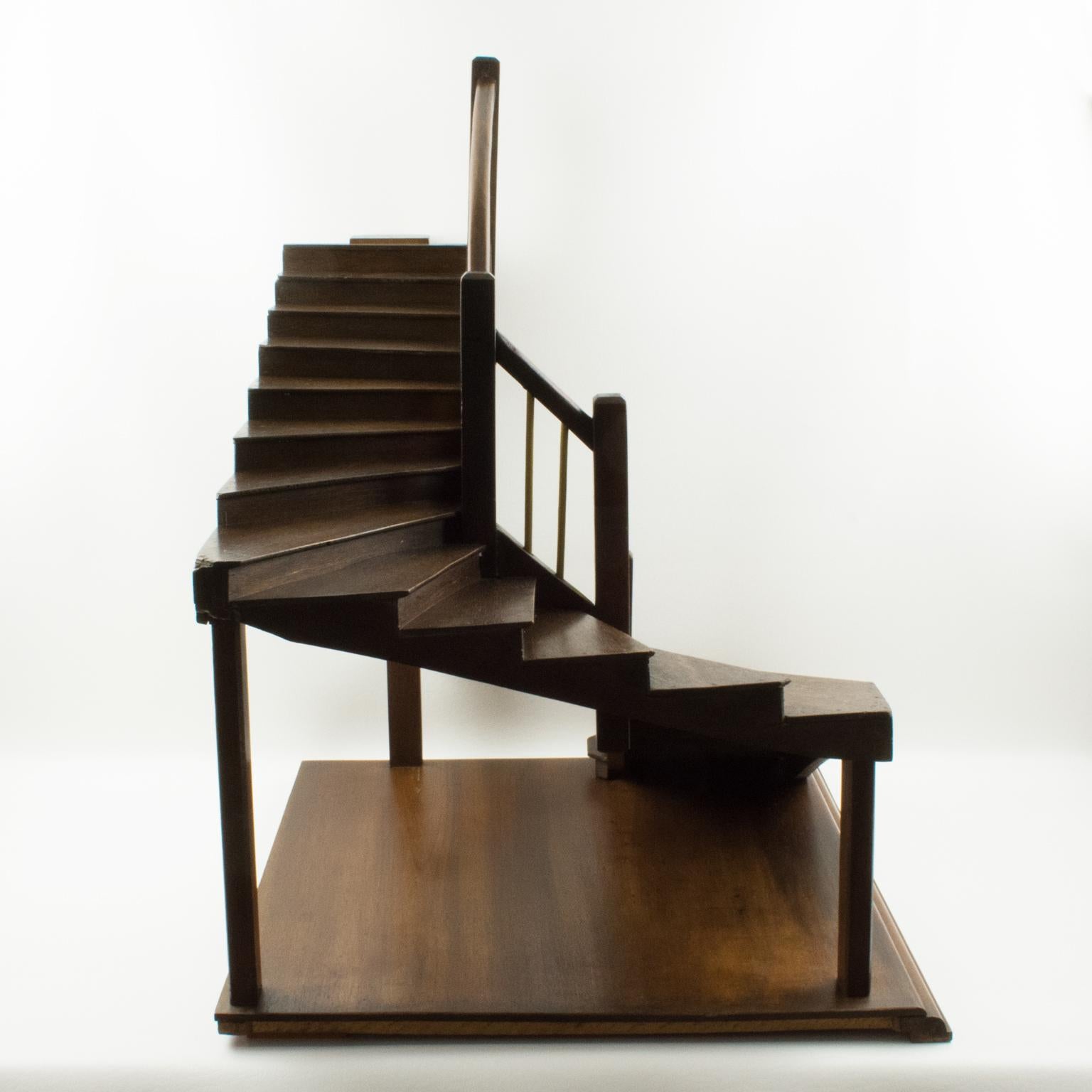 Architectural Wooden Staircase Model France, 1930s In Good Condition In Atlanta, GA