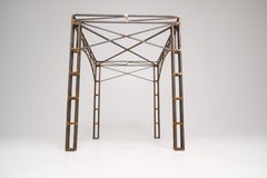 Base de table architecturale en fer forgé avec détails de fermes, milieu du 20e siècle