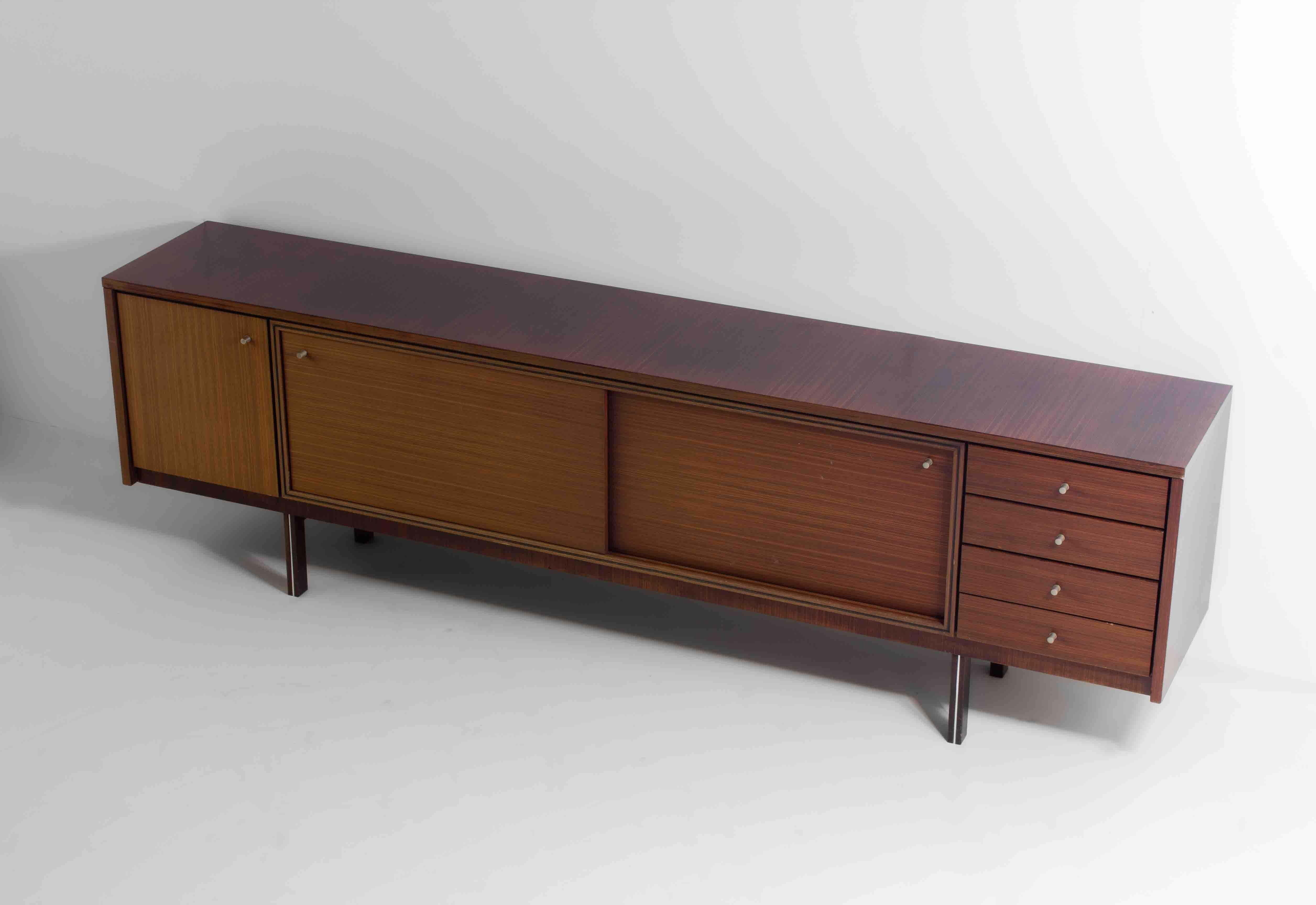 Mid-Century Modern Architectural XL sideboard by Pieter de Bruyne for V-Form, Belgium 1960s For Sale