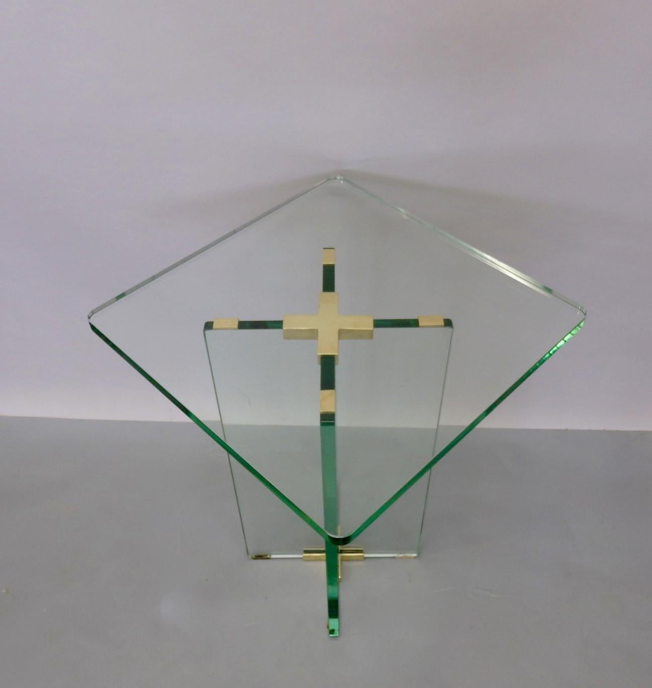 green glass side table