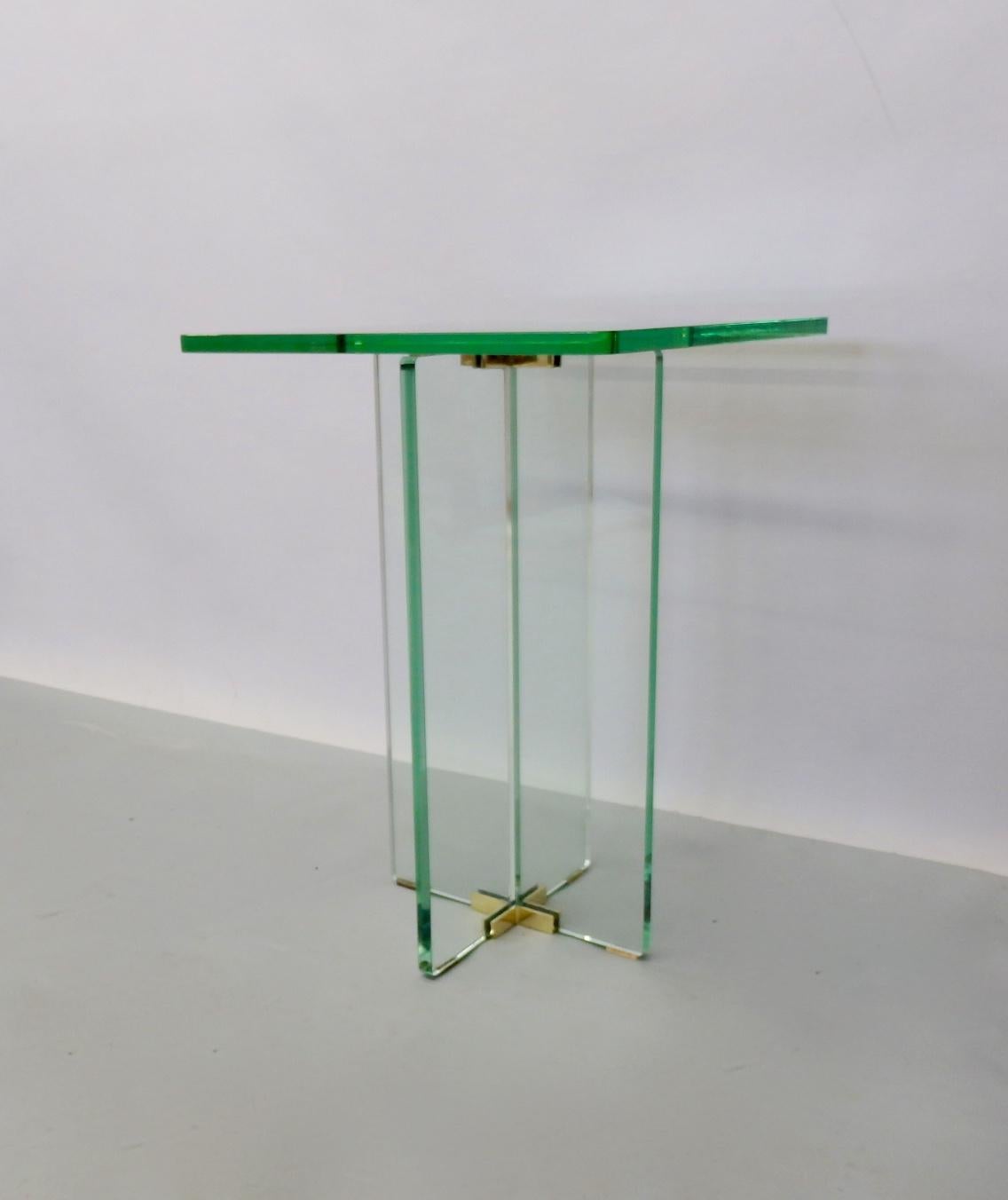 all glass side table