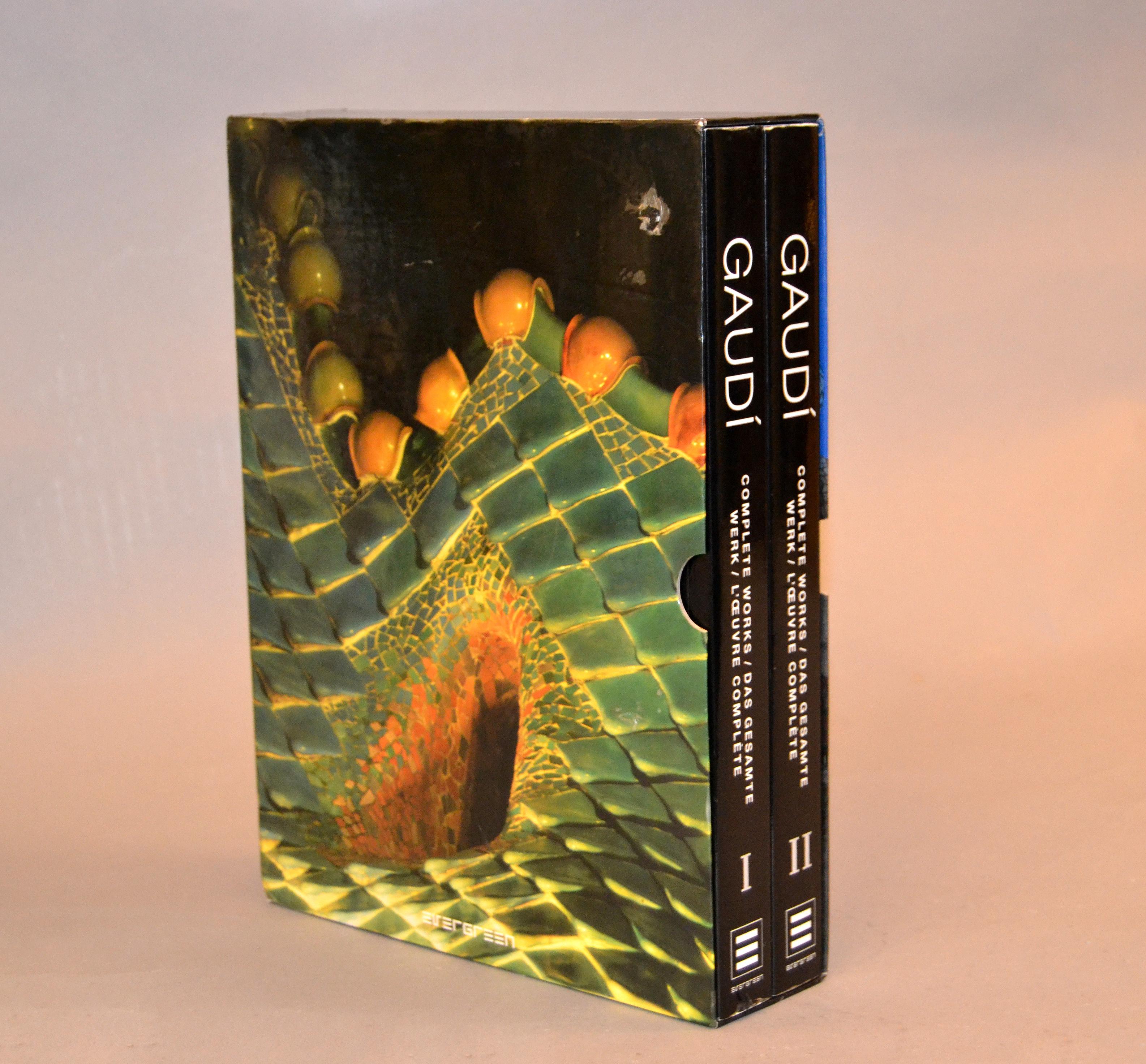 Used Book collection about the Architecture and Art from Antoni Gaudi named Book Collection I & II Complete Works by Isabel Artigas.
His Complete Works of the Evergreen Series in English, German and French Edition.
First Volume in Slipcase printed