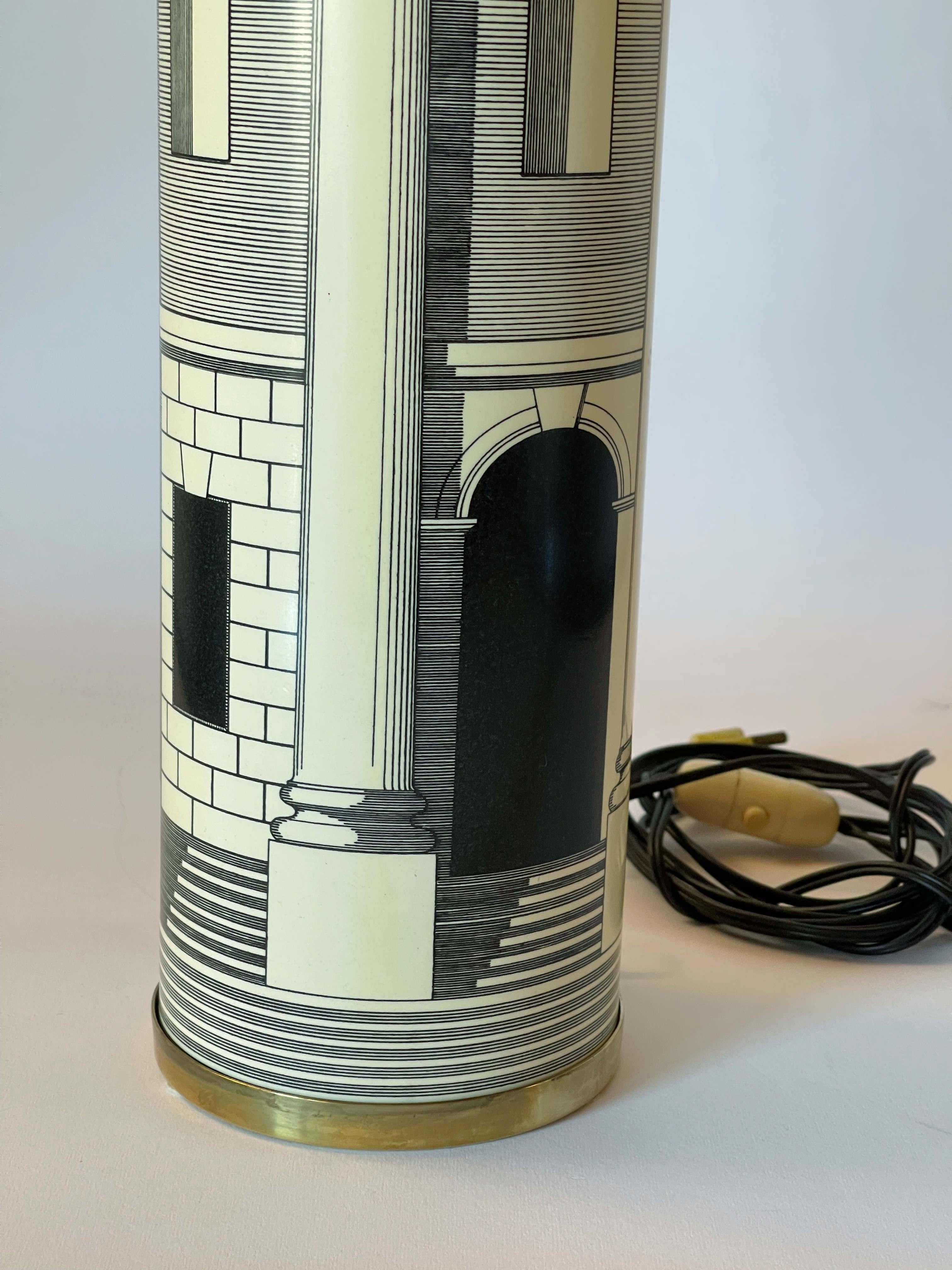 FORNASETTI Architecture Table Lamp by Fornasetti In Good Condition For Sale In Los Angeles, CA