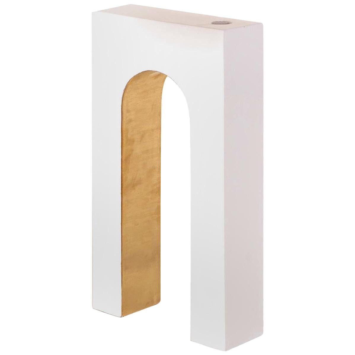 Architetture Domestiche Vaso in ceramica bianco e oro #1