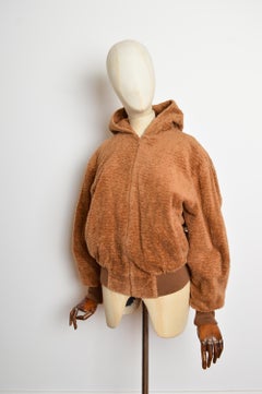 Archival 1990's Moschino Cheap & Chic Teddy Bear Hooded Bomber Jacket
