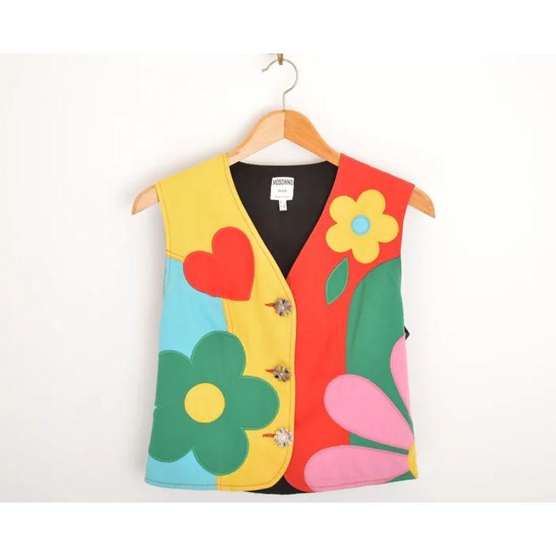 Women's Archival 1990's Moschino Patchwork Colourful Matching Waistcoat & Shorts Set For Sale