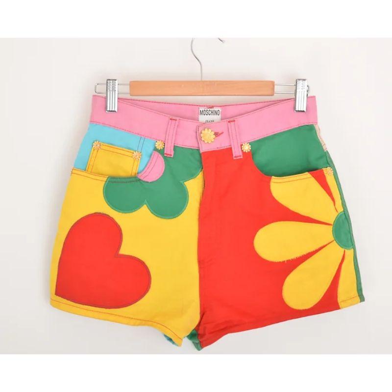 Archival 1990's Moschino Patchwork Colourful Matching Waistcoat & Shorts Set For Sale 4