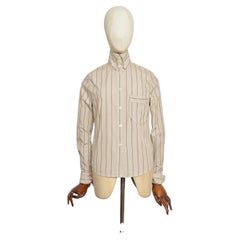 Archival 1990’s Vivienne Westwood Gold Label High Collar Beige Pinstriped Shirt
