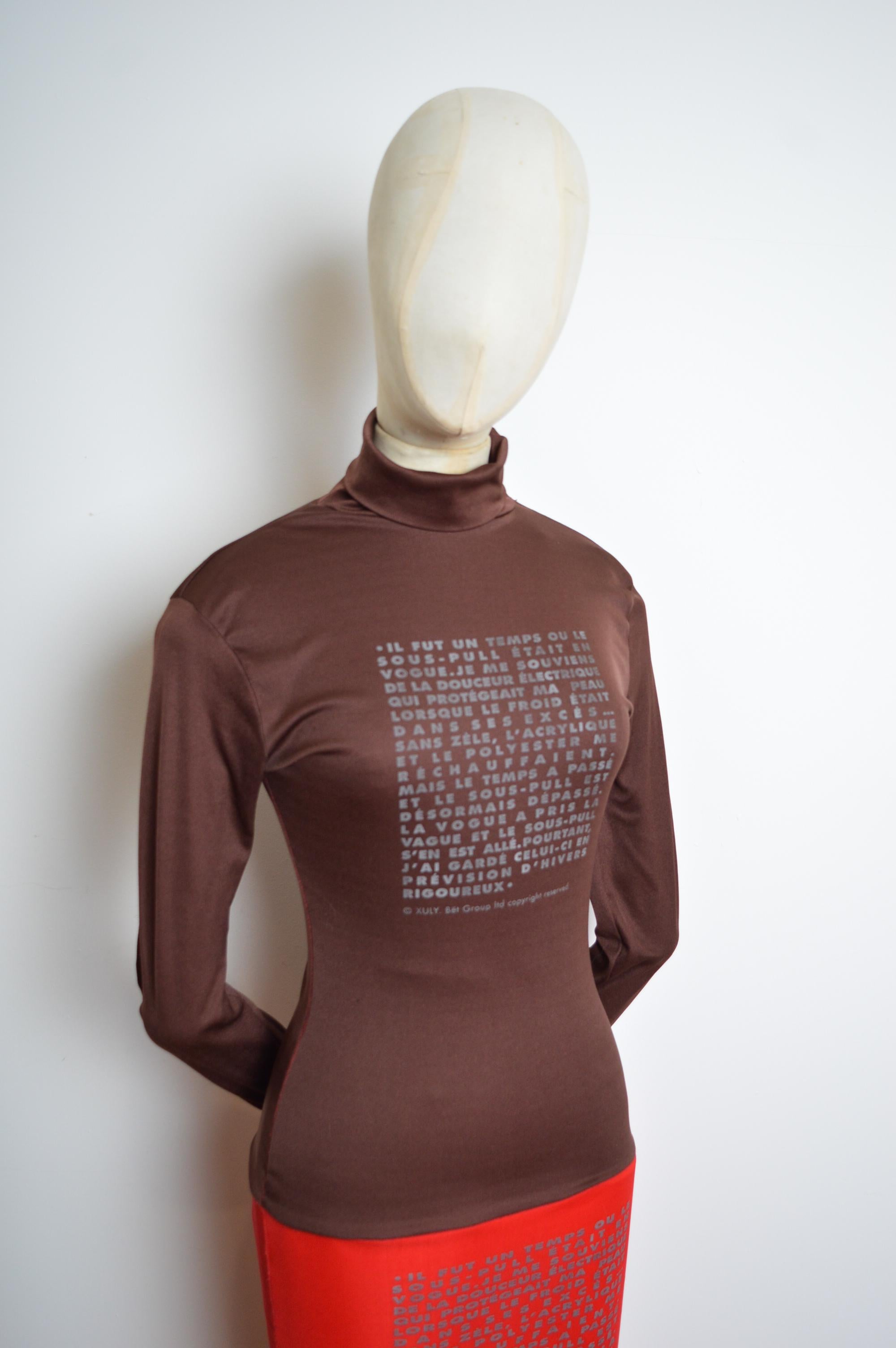 Archival 1990s Xuly Bët Recycled Polyester Avant Guard High Neck long Tec Dress For Sale 6