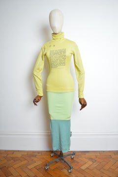 Archival 1990s Xuly Bët Recycled Polyester Avant Guard long Tec Dress (Green)