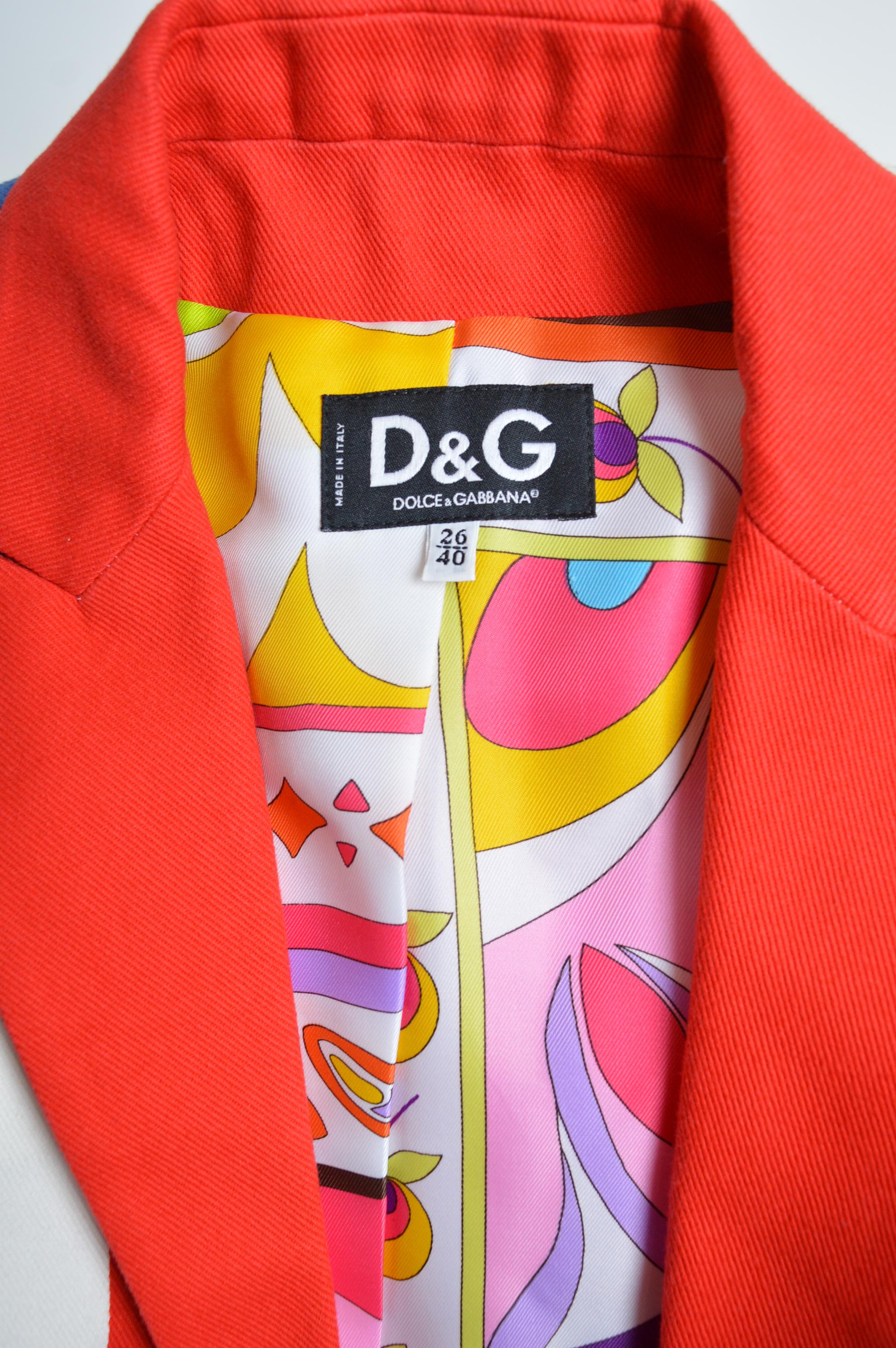 Archival DOLCE & GABBANA Union Jack Blazer Jacket and skirt suit set For Sale 1