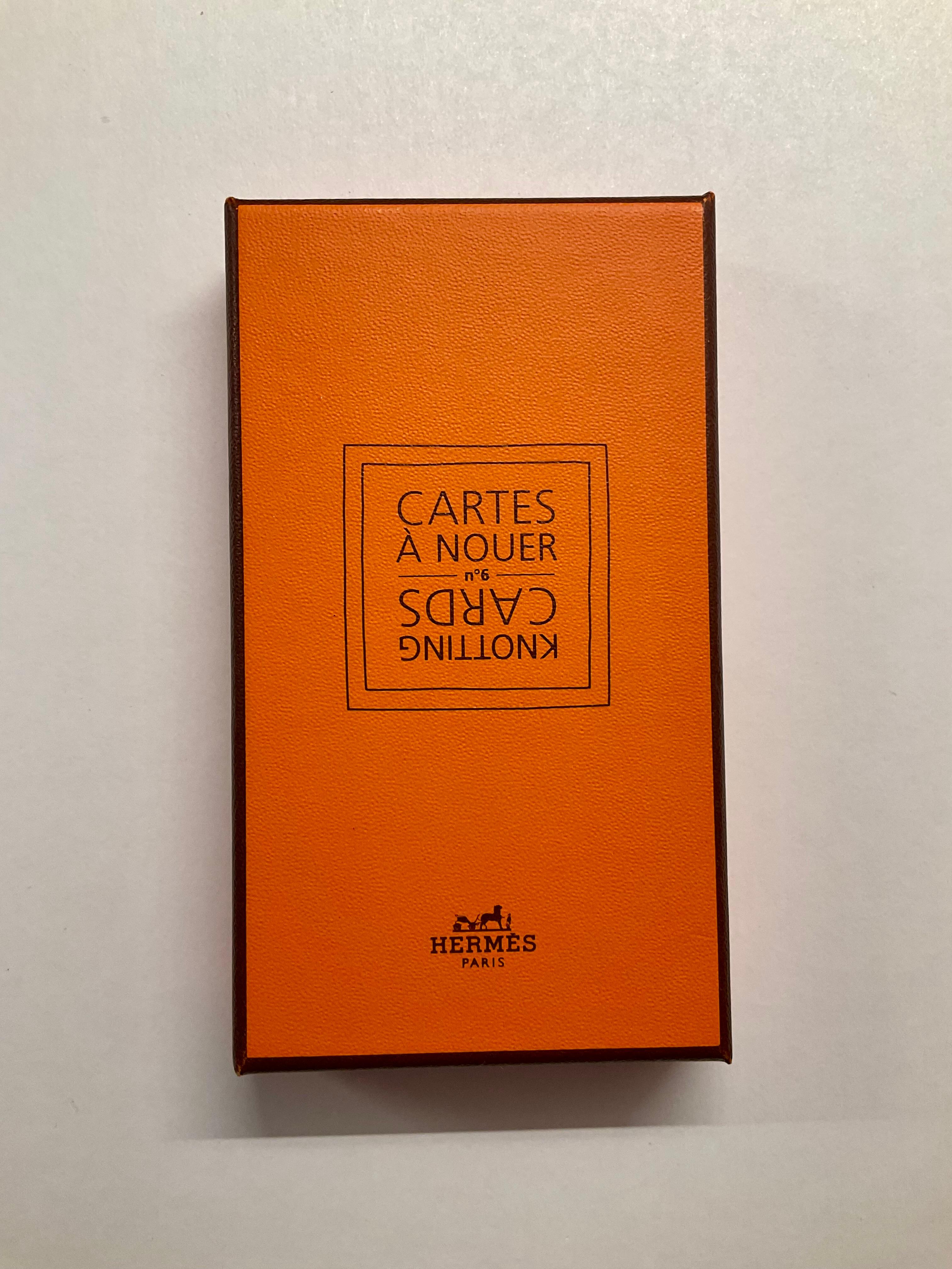 Arancia Carte da annodare d'archivio Hermès Paris Les Cartes à Nouer n. 6 in vendita