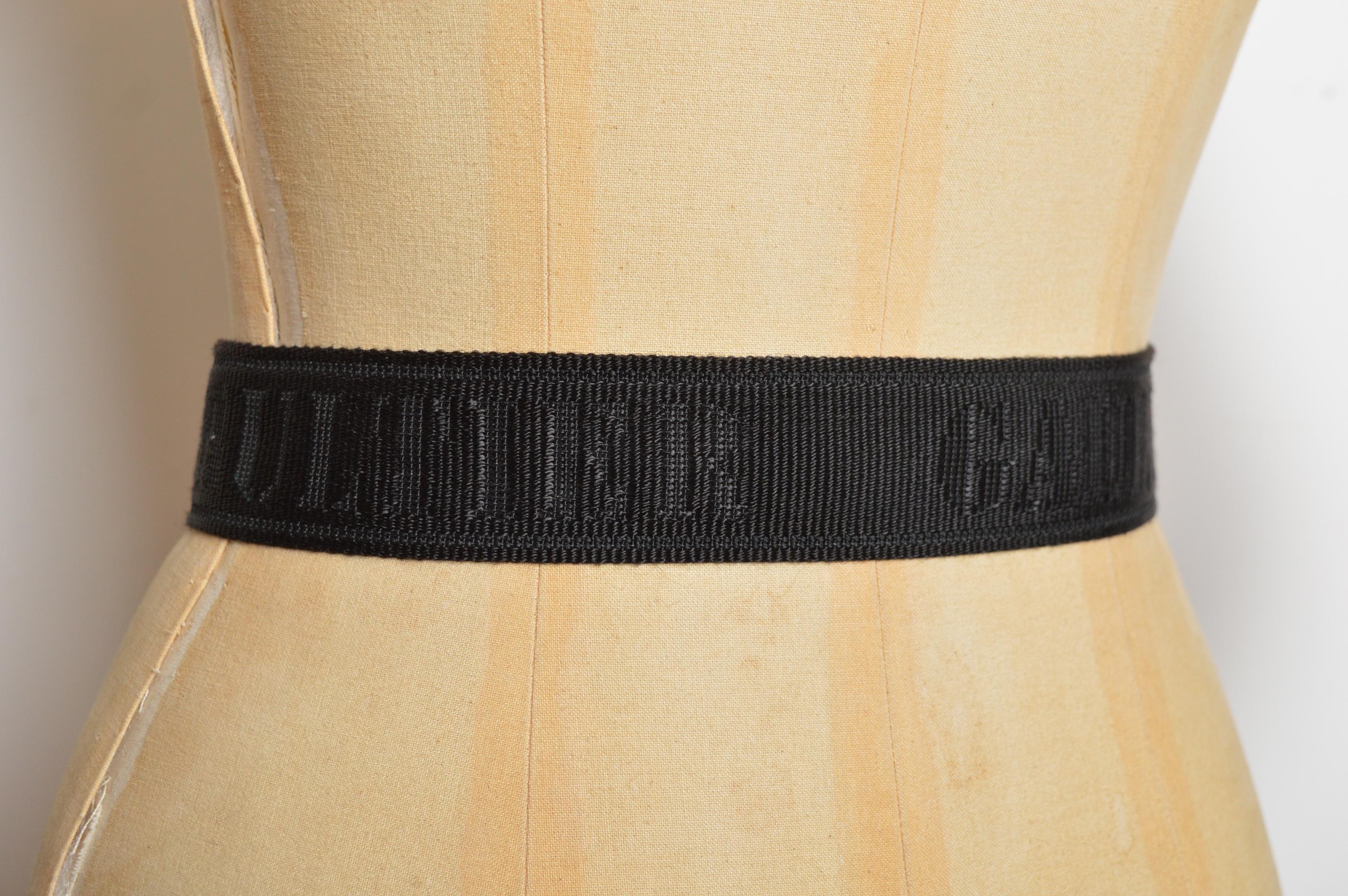 Cinturón Archival Jean Paul Gaultier Cromo y Jacquard de Lona en venta 6