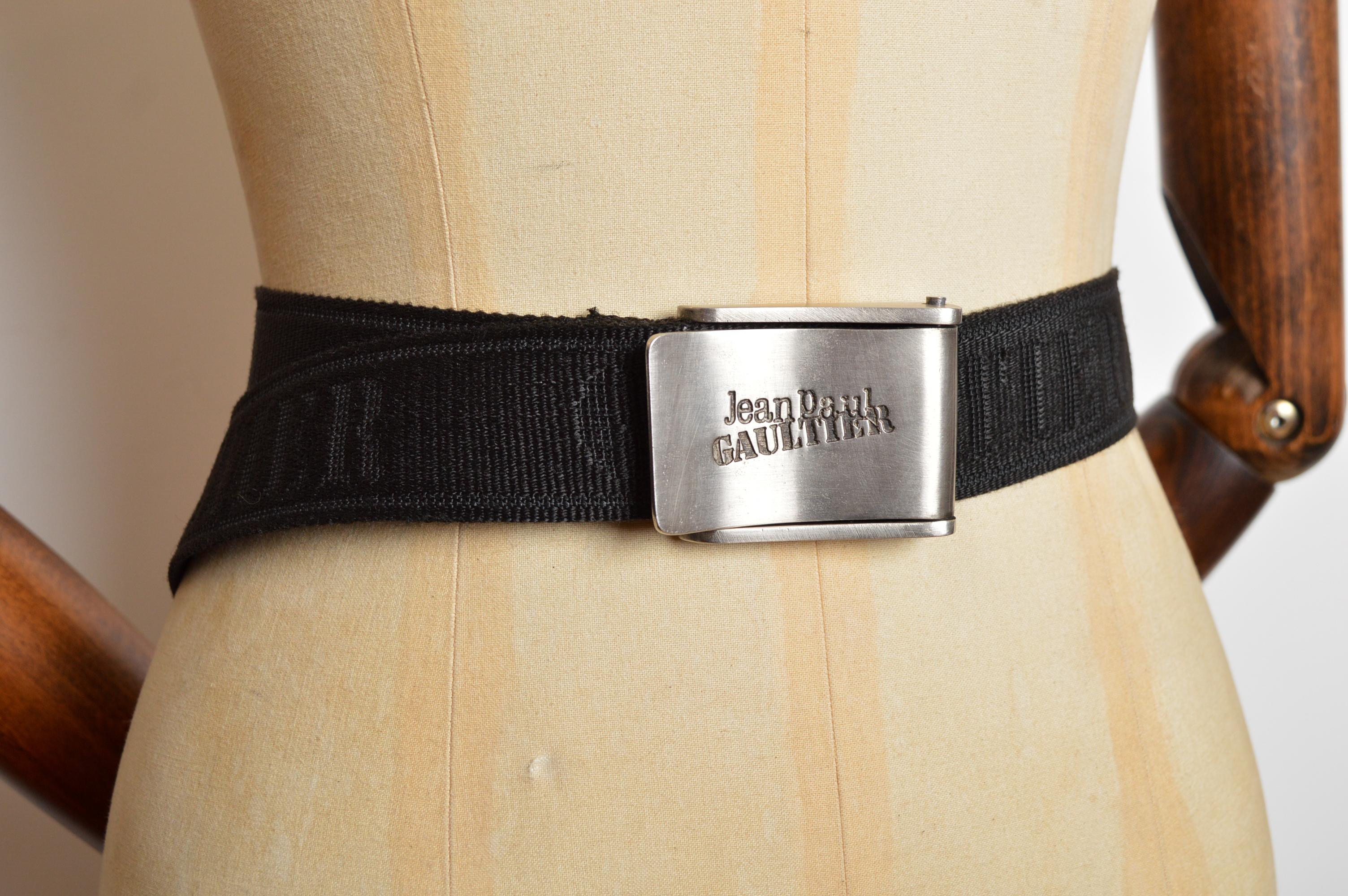 Cinturón Archival Jean Paul Gaultier Cromo y Jacquard de Lona en Bueno estado para la venta en Sheffield, GB