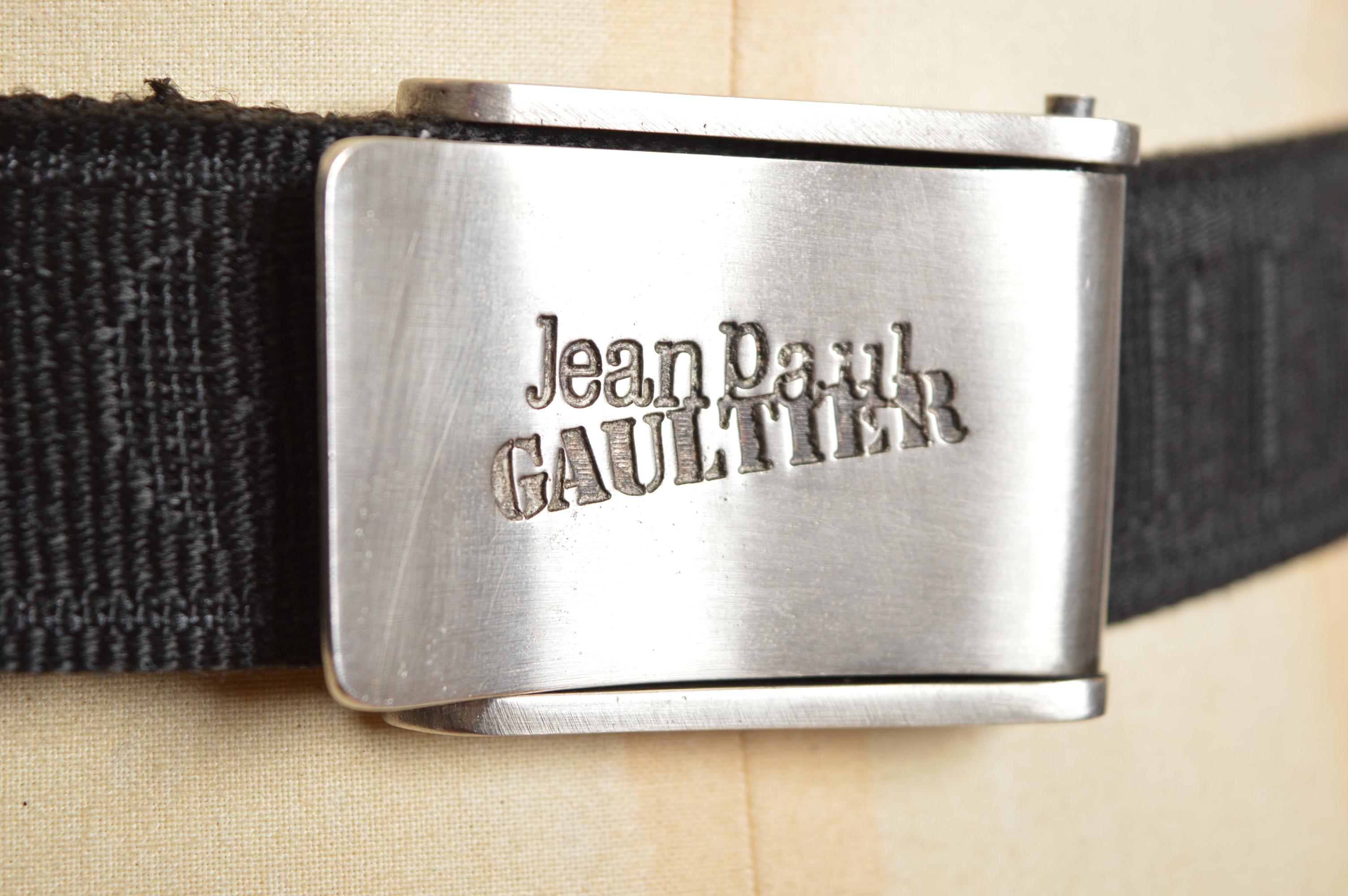 Femenino o masculino Cinturón Archival Jean Paul Gaultier Cromo y Jacquard de Lona en venta