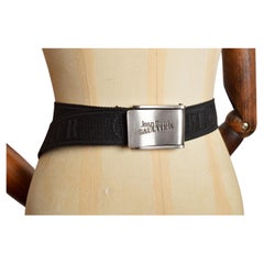Archival Jean Paul Gaultier Chrome & Canvas Jacquard Waist Belt Archival Jean Paul Gaultier Chrome & Canvas Jacquard Waist Belt