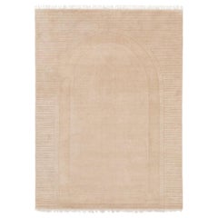 Tapis Athena à tissage personnalisable aux lignes d'art en biscuit petit modèle