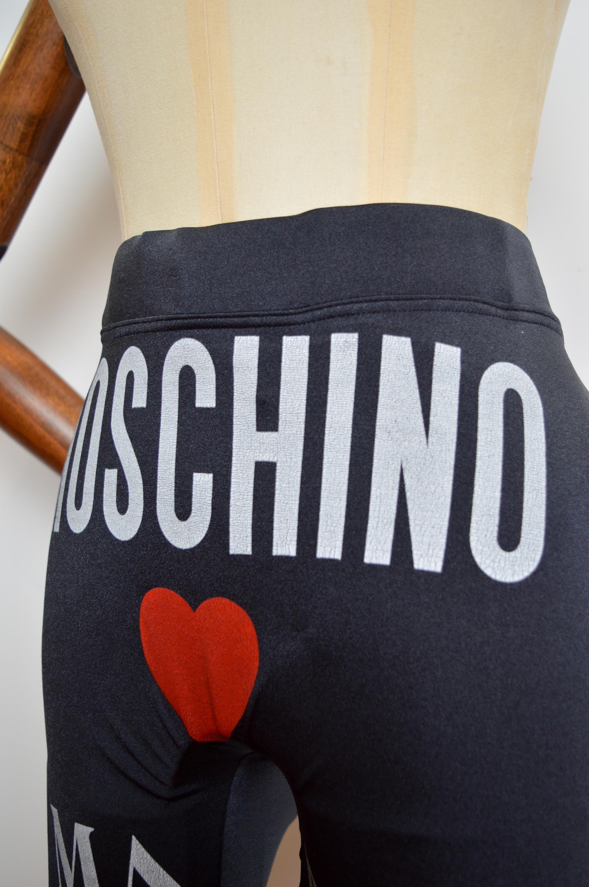Women's or Men's Archival Loud Moschino 1990s Black Novelty Heart Crotch UNISEX Cycling Shorts For Sale
