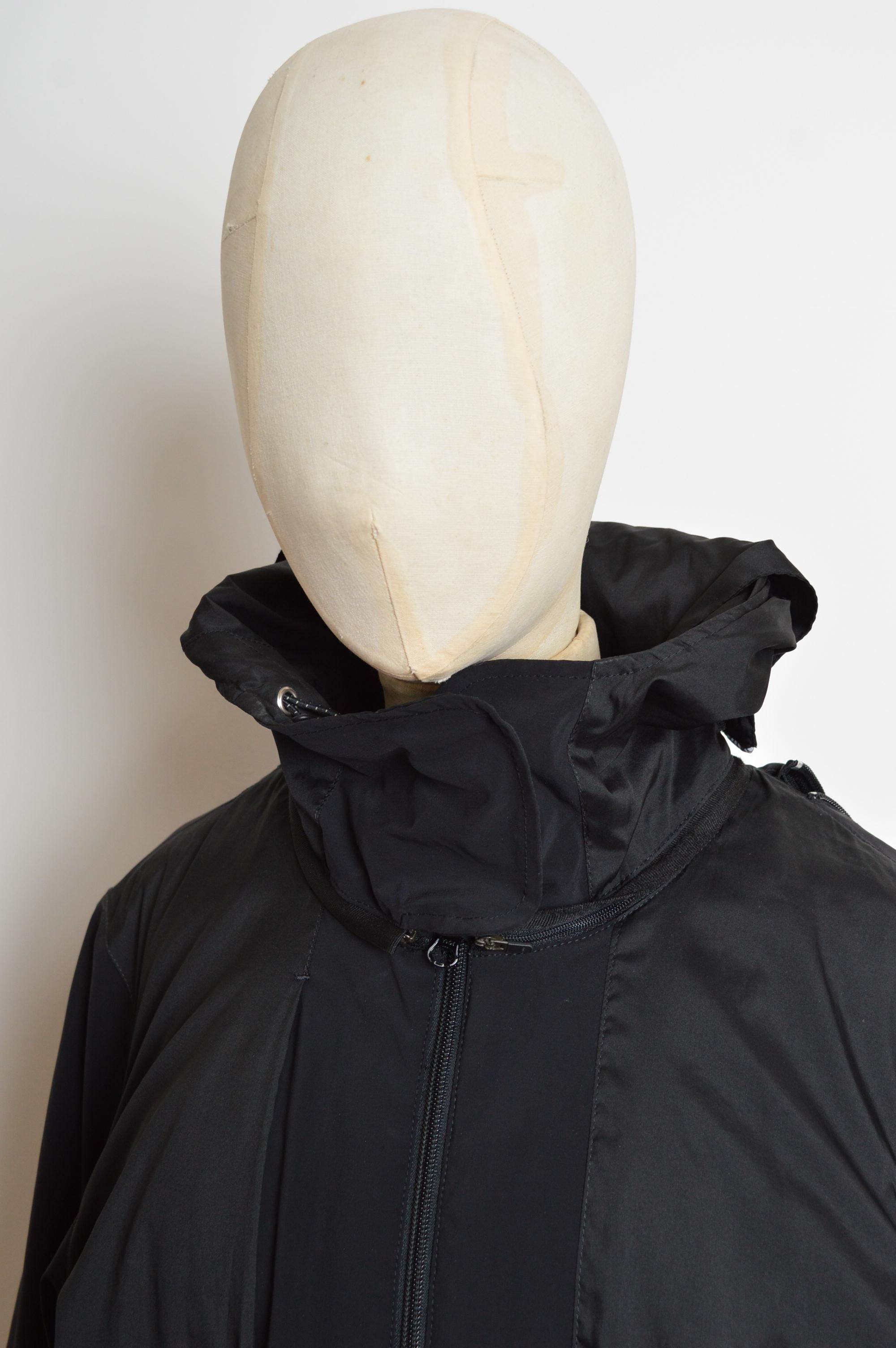 Archival Marithé François Girbaud Technical Backpack Cagoule Nylon Black Jacket en Bueno estado para la venta en Sheffield, GB